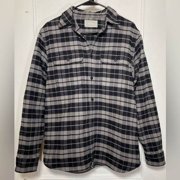 Everlane Men’s The Heavyweight Button Down Overshirt Shacket Pewter Plaid Medium - Picture 4 of 14